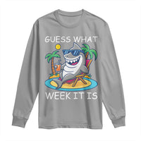 Funny Shark Lover Week Long Sleeve Shirt Week Guess What Week It Is Summer Beach - Wonder Print Shop