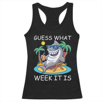 Funny Shark Lover Week Racerback Tank Top Week Guess What Week It Is Summer Beach - Wonder Print Shop