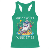 Funny Shark Lover Week Racerback Tank Top Week Guess What Week It Is Summer Beach - Wonder Print Shop
