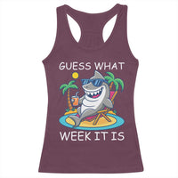 Funny Shark Lover Week Racerback Tank Top Week Guess What Week It Is Summer Beach - Wonder Print Shop