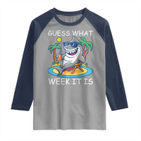 Funny Shark Lover Week Raglan Shirt Week Guess What Week It Is Summer Beach - Wonder Print Shop