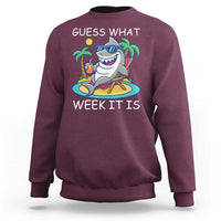 Funny Shark Lover Week Sweatshirt Week Guess What Week It Is Summer Beach - Wonder Print Shop