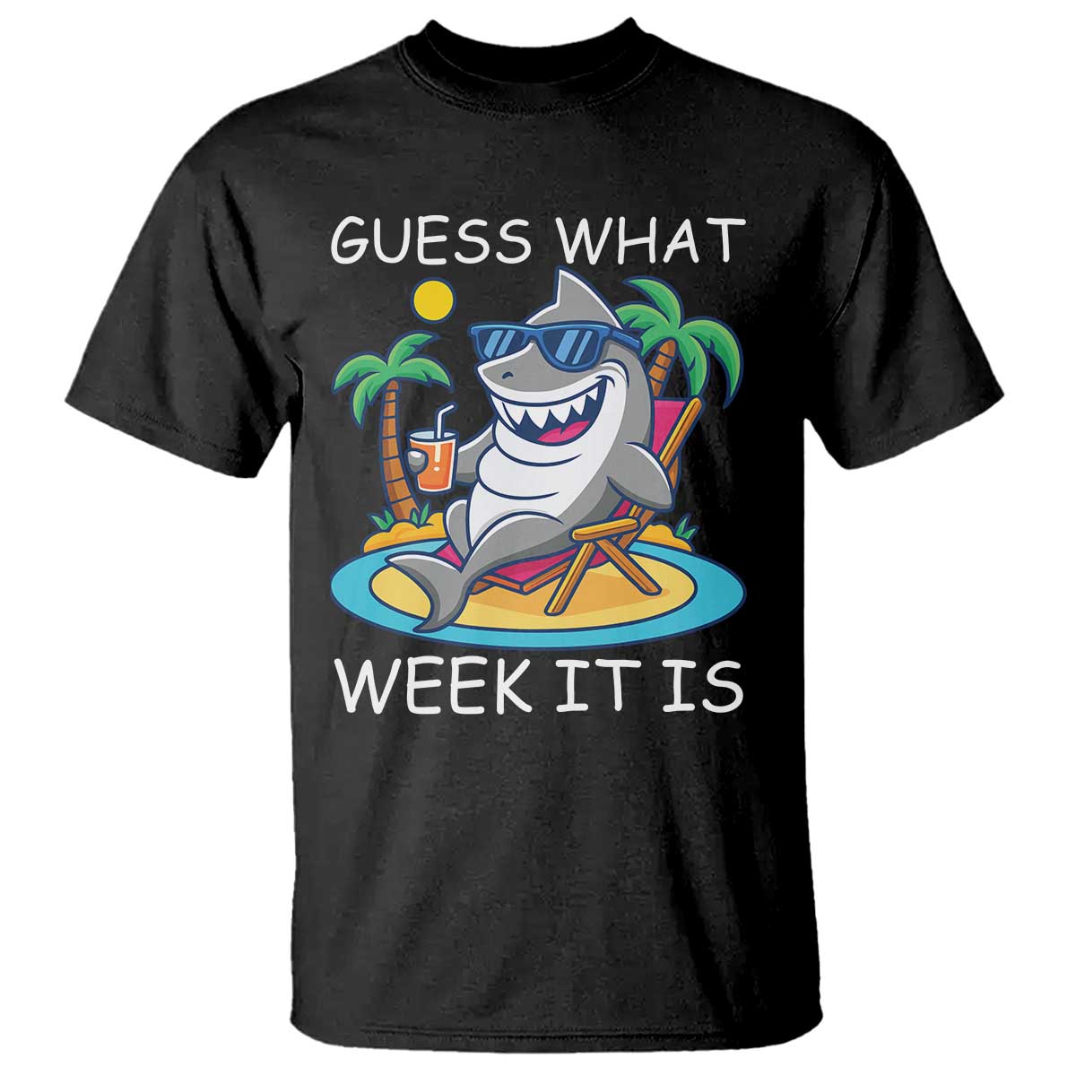Funny Shark Lover Week T Shirt Week Guess What Week It Is Summer Beach - Wonder Print Shop