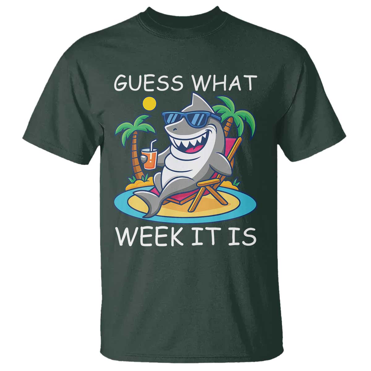 Funny Shark Lover Week T Shirt Week Guess What Week It Is Summer Beach - Wonder Print Shop