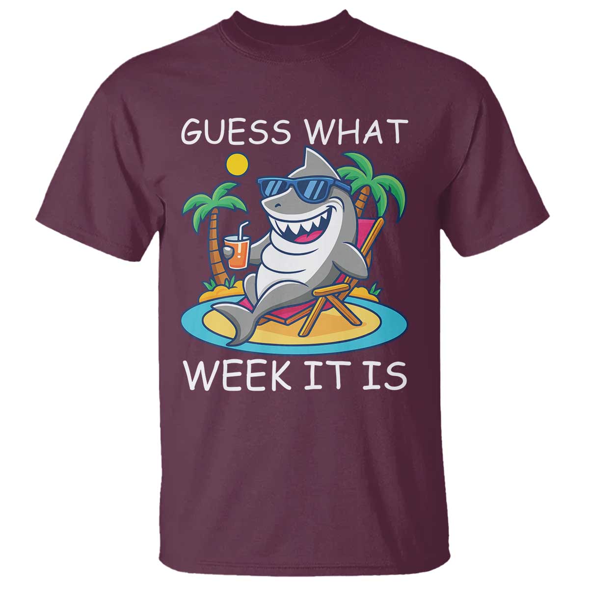 Funny Shark Lover Week T Shirt Week Guess What Week It Is Summer Beach - Wonder Print Shop