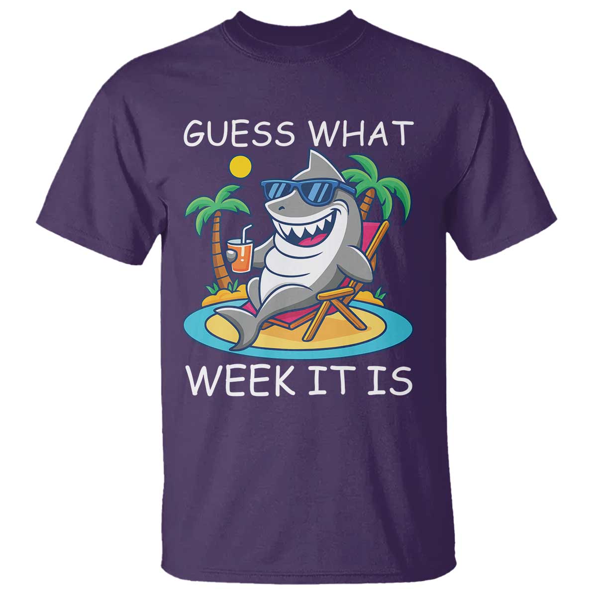 Funny Shark Lover Week T Shirt Week Guess What Week It Is Summer Beach - Wonder Print Shop