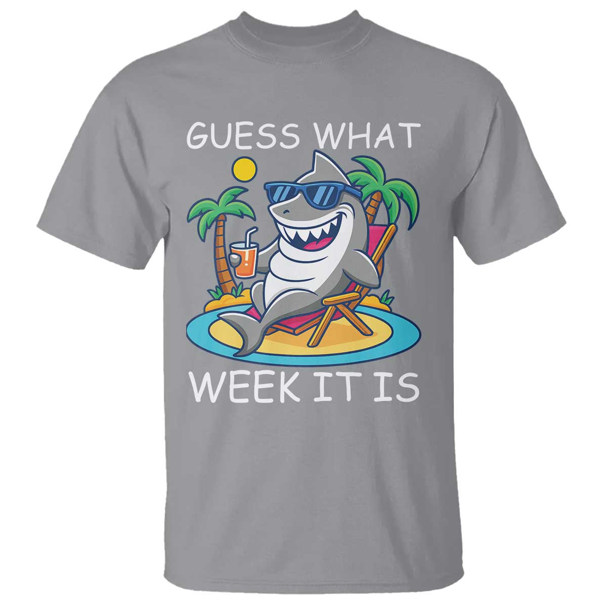 Funny Shark Lover Week T Shirt Week Guess What Week It Is Summer Beach - Wonder Print Shop
