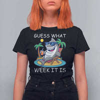 Funny Shark Lover Week T Shirt For Women Week Guess What Week It Is Summer Beach - Wonder Print Shop