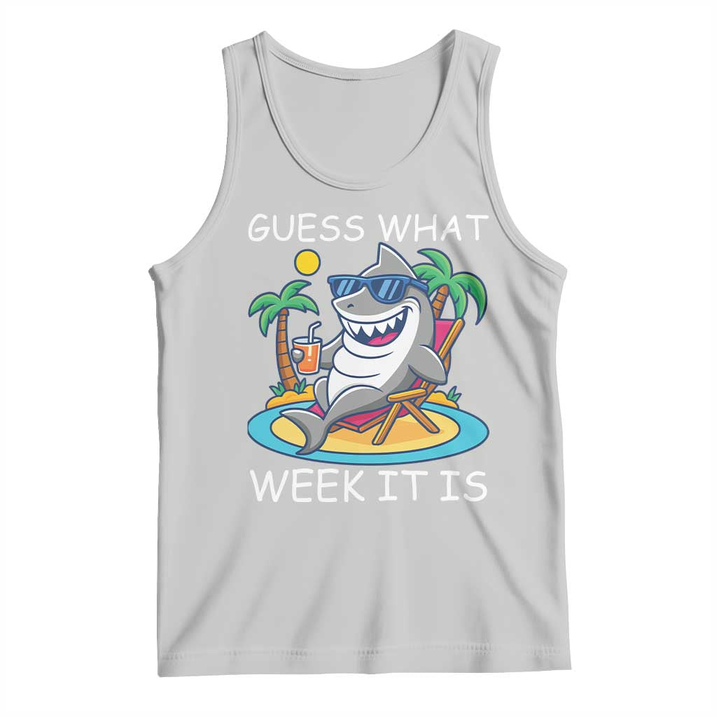 Funny Shark Lover Week Tank Top Week Guess What Week It Is Summer Beach - Wonder Print Shop