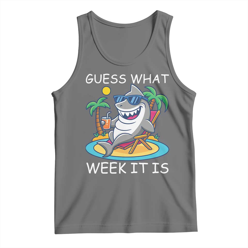 Funny Shark Lover Week Tank Top Week Guess What Week It Is Summer Beach - Wonder Print Shop