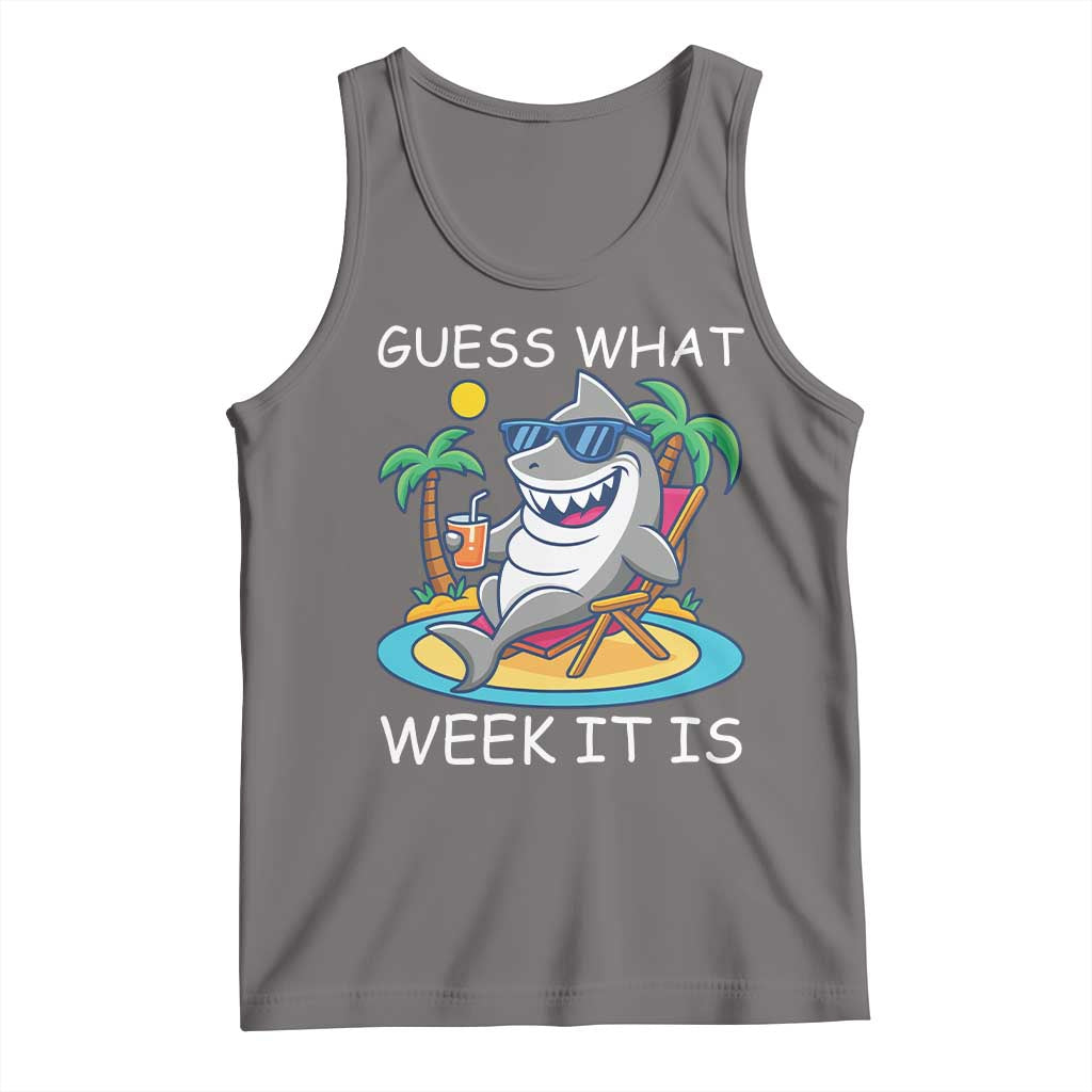 Funny Shark Lover Week Tank Top Week Guess What Week It Is Summer Beach - Wonder Print Shop