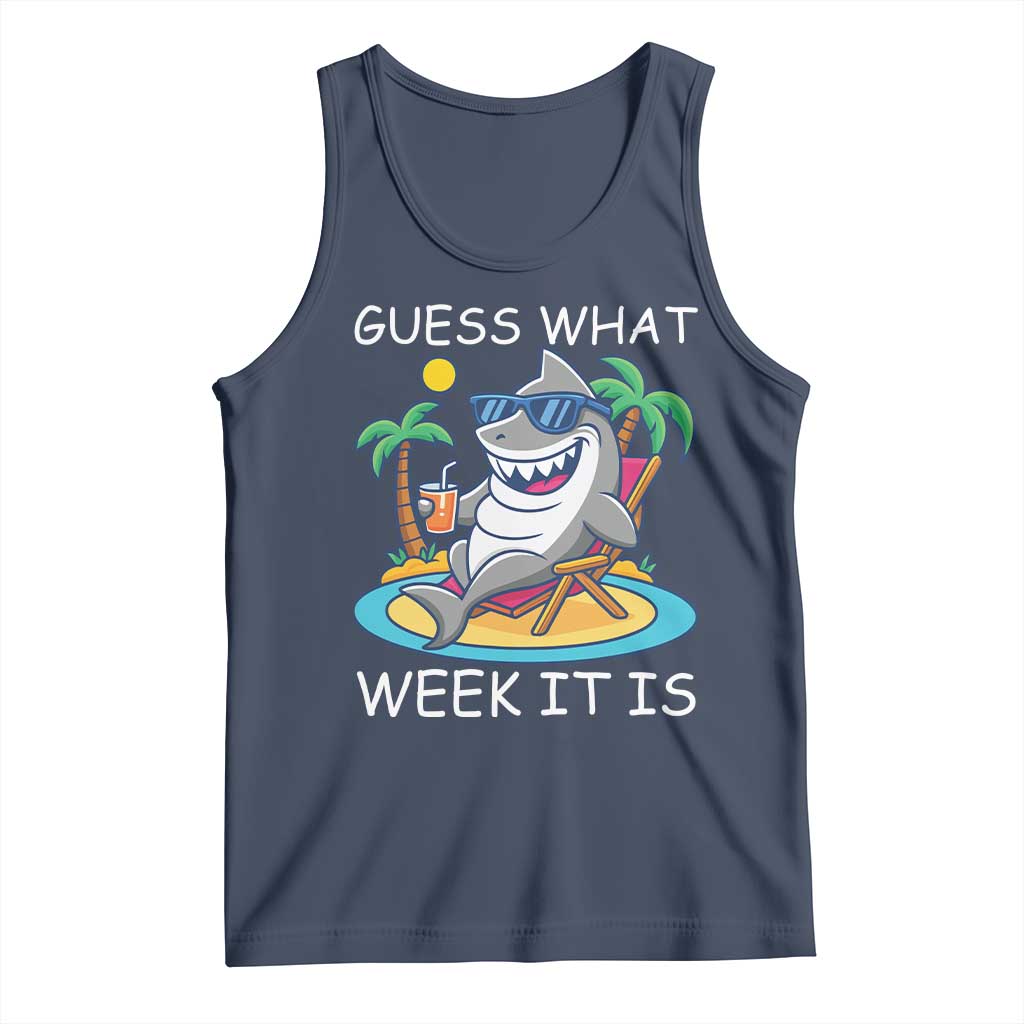 Funny Shark Lover Week Tank Top Week Guess What Week It Is Summer Beach - Wonder Print Shop