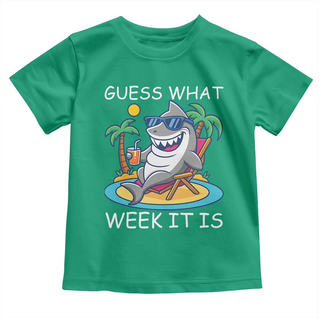 Funny Shark Lover Week Toddler T Shirt Week Guess What Week It Is Summer Beach - Wonder Print Shop