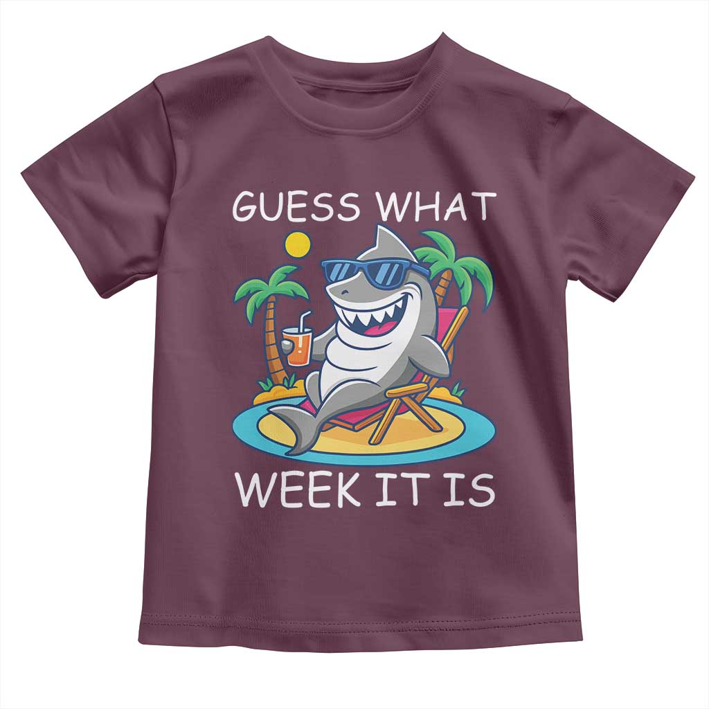 Funny Shark Lover Week Toddler T Shirt Week Guess What Week It Is Summer Beach - Wonder Print Shop