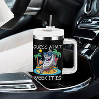 Funny Shark Lover Week Tumbler With Handle Week Guess What Week It Is Summer Beach - Wonder Print Shop
