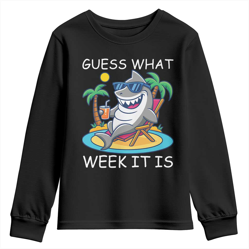 Funny Shark Lover Week Youth Sweatshirt Week Guess What Week It Is Summer Beach - Wonder Print Shop