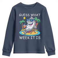 Funny Shark Lover Week Youth Sweatshirt Week Guess What Week It Is Summer Beach - Wonder Print Shop