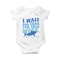 Funny Shark Lover Week Baby Onesie I Wait All Year For This Week Ocean - Wonder Print Shop