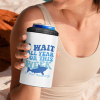 Funny Shark Lover Week 4 in 1 Can Cooler Tumbler I Wait All Year For This Week Ocean - Wonder Print Shop