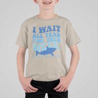 Funny Shark Lover Week T Shirt For Kid I Wait All Year For This Week Ocean - Wonder Print Shop