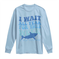 Funny Shark Lover Week Long Sleeve Shirt I Wait All Year For This Week Ocean - Wonder Print Shop