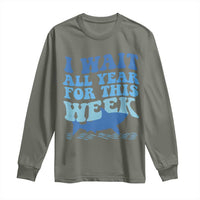 Funny Shark Lover Week Long Sleeve Shirt I Wait All Year For This Week Ocean - Wonder Print Shop