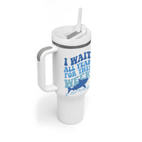 Funny Shark Lover Week Tumbler With Handle I Wait All Year For This Week Ocean - Wonder Print Shop