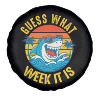 Funny Shark Lover Week Spare Tire Cover Guess What Week It Is Ocean Wildlife Retro Sunset - Wonder Print Shop