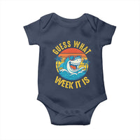 Funny Shark Lover Week Baby Onesie Guess What Week It Is Ocean Wildlife Retro Sunset - Wonder Print Shop