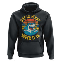 Funny Shark Lover Week Hoodie Guess What Week It Is Ocean Wildlife Retro Sunset - Wonder Print Shop