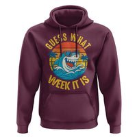 Funny Shark Lover Week Hoodie Guess What Week It Is Ocean Wildlife Retro Sunset - Wonder Print Shop