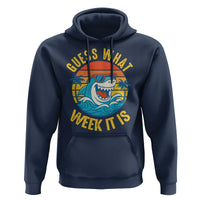 Funny Shark Lover Week Hoodie Guess What Week It Is Ocean Wildlife Retro Sunset - Wonder Print Shop