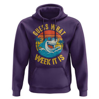 Funny Shark Lover Week Hoodie Guess What Week It Is Ocean Wildlife Retro Sunset - Wonder Print Shop