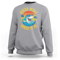 Funny Shark Lover Week Sweatshirt Guess What Week It Is Ocean Wildlife Retro Sunset - Wonder Print Shop