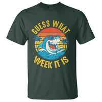Funny Shark Lover Week T Shirt Guess What Week It Is Ocean Wildlife Retro Sunset - Wonder Print Shop