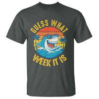 Funny Shark Lover Week T Shirt Guess What Week It Is Ocean Wildlife Retro Sunset - Wonder Print Shop