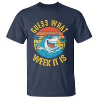 Funny Shark Lover Week T Shirt Guess What Week It Is Ocean Wildlife Retro Sunset - Wonder Print Shop