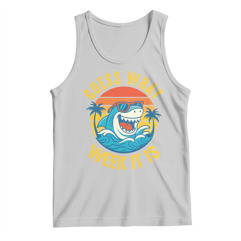 Funny Shark Lover Week Tank Top Guess What Week It Is Ocean Wildlife Retro Sunset - Wonder Print Shop