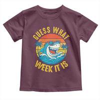 Funny Shark Lover Week Toddler T Shirt Guess What Week It Is Ocean Wildlife Retro Sunset - Wonder Print Shop