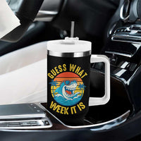 Funny Shark Lover Week Tumbler With Handle Guess What Week It Is Ocean Wildlife Retro Sunset - Wonder Print Shop