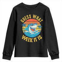 Funny Shark Lover Week Youth Sweatshirt Guess What Week It Is Ocean Wildlife Retro Sunset - Wonder Print Shop
