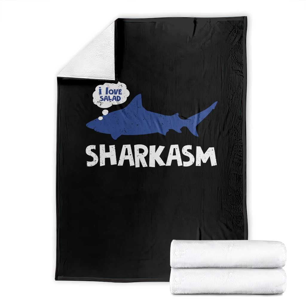 Funny Shark Sarcasm Throw Blanket Shark Sharkasm Marine Biology Vintage - Wonder Print Shop