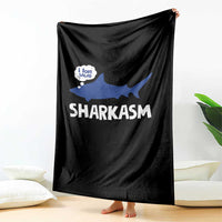 Funny Shark Sarcasm Throw Blanket Shark Sharkasm Marine Biology Vintage - Wonder Print Shop