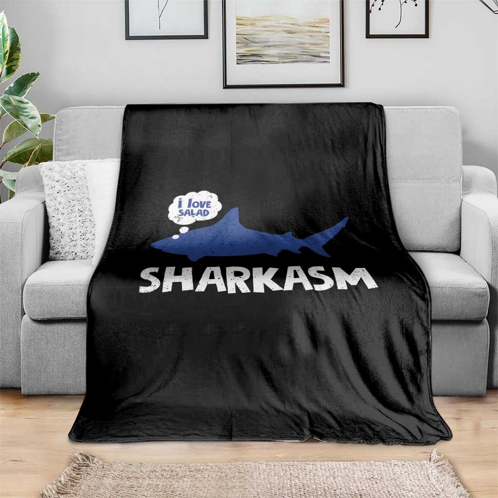 Funny Shark Sarcasm Throw Blanket Shark Sharkasm Marine Biology Vintage - Wonder Print Shop