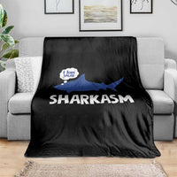 Funny Shark Sarcasm Throw Blanket Shark Sharkasm Marine Biology Vintage - Wonder Print Shop