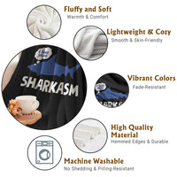 Funny Shark Sarcasm Throw Blanket Shark Sharkasm Marine Biology Vintage - Wonder Print Shop