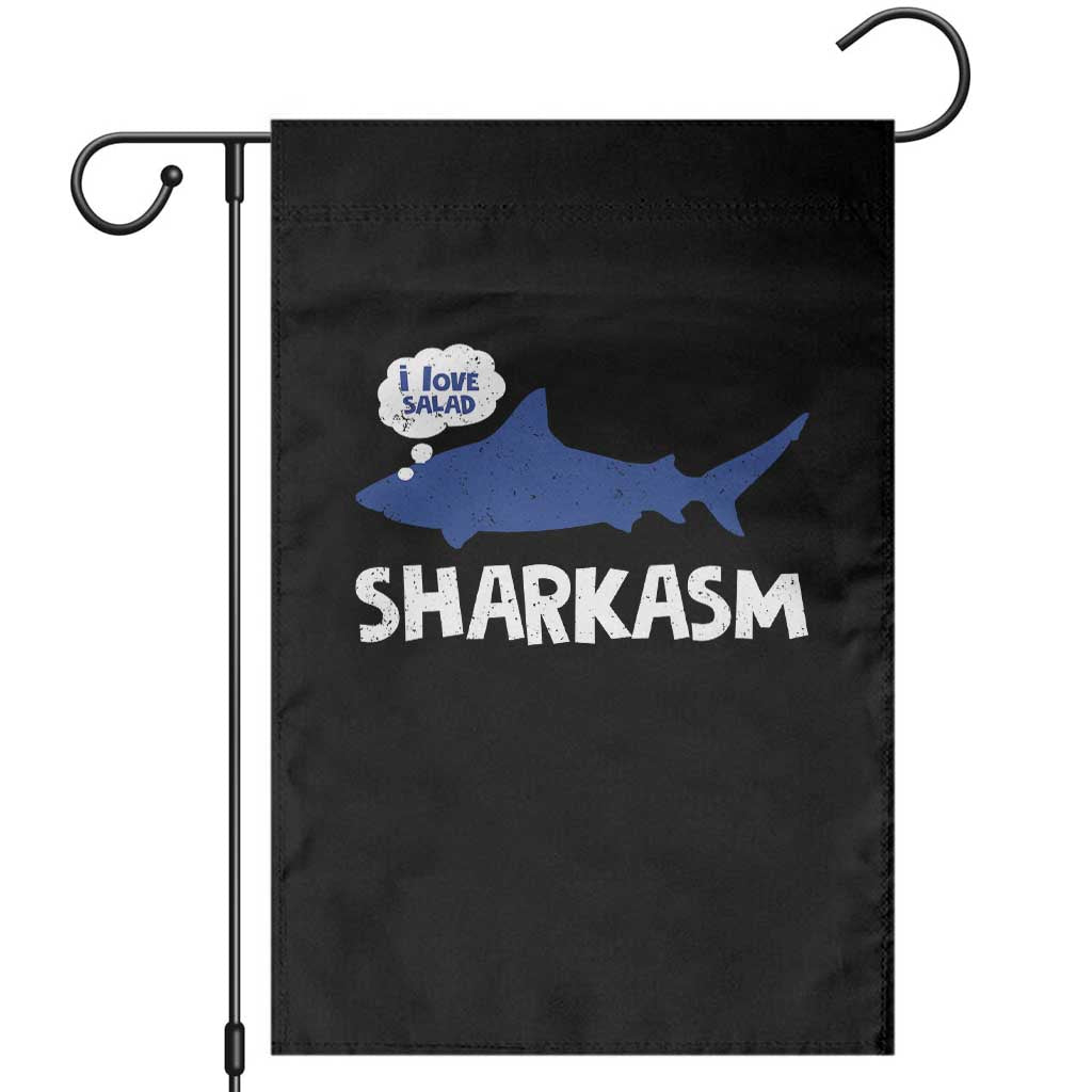 Funny Shark Sarcasm Garden Flag Shark Sharkasm Marine Biology Vintage - Wonder Print Shop