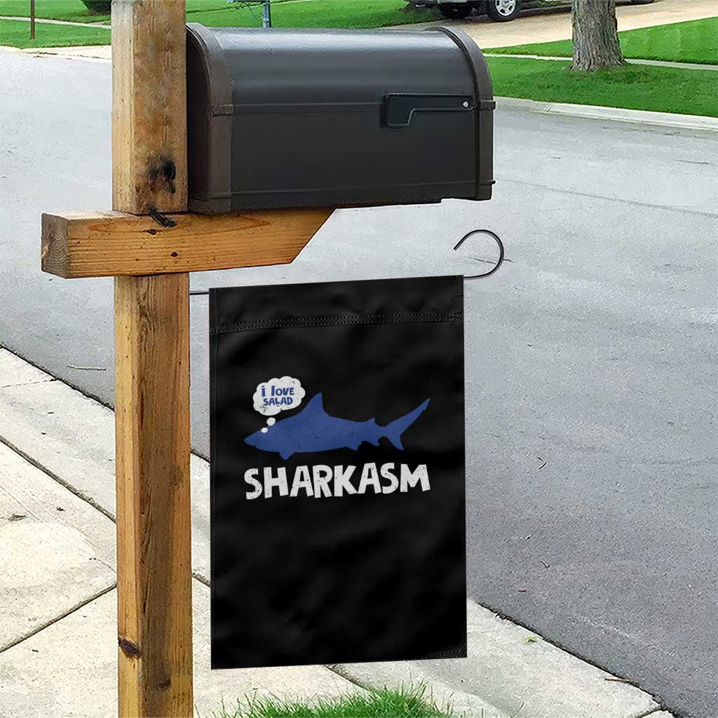 Funny Shark Sarcasm Garden Flag Shark Sharkasm Marine Biology Vintage - Wonder Print Shop