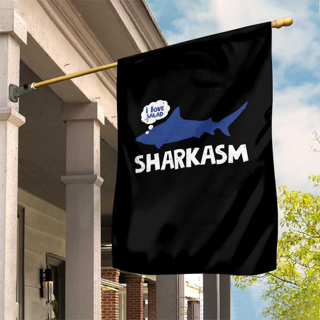 Funny Shark Sarcasm Garden Flag Shark Sharkasm Marine Biology Vintage - Wonder Print Shop