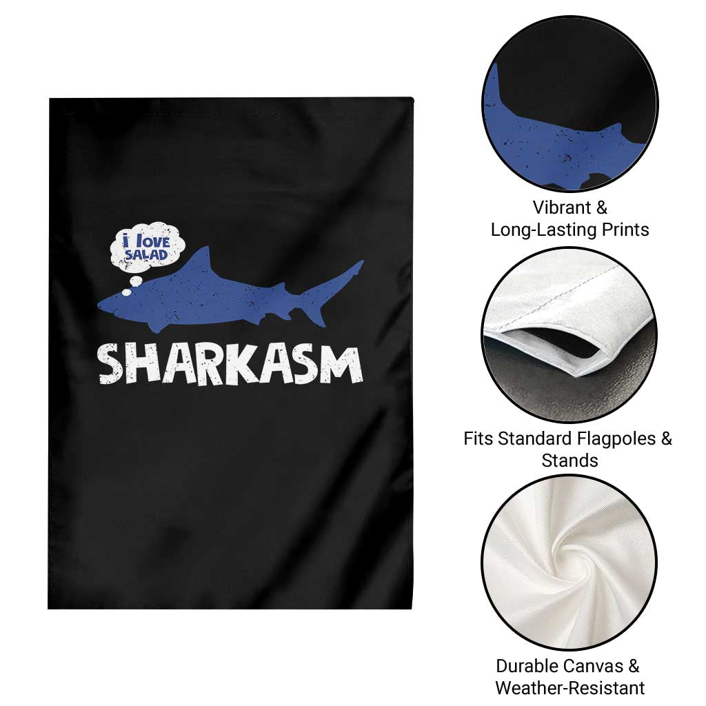 Funny Shark Sarcasm Garden Flag Shark Sharkasm Marine Biology Vintage - Wonder Print Shop
